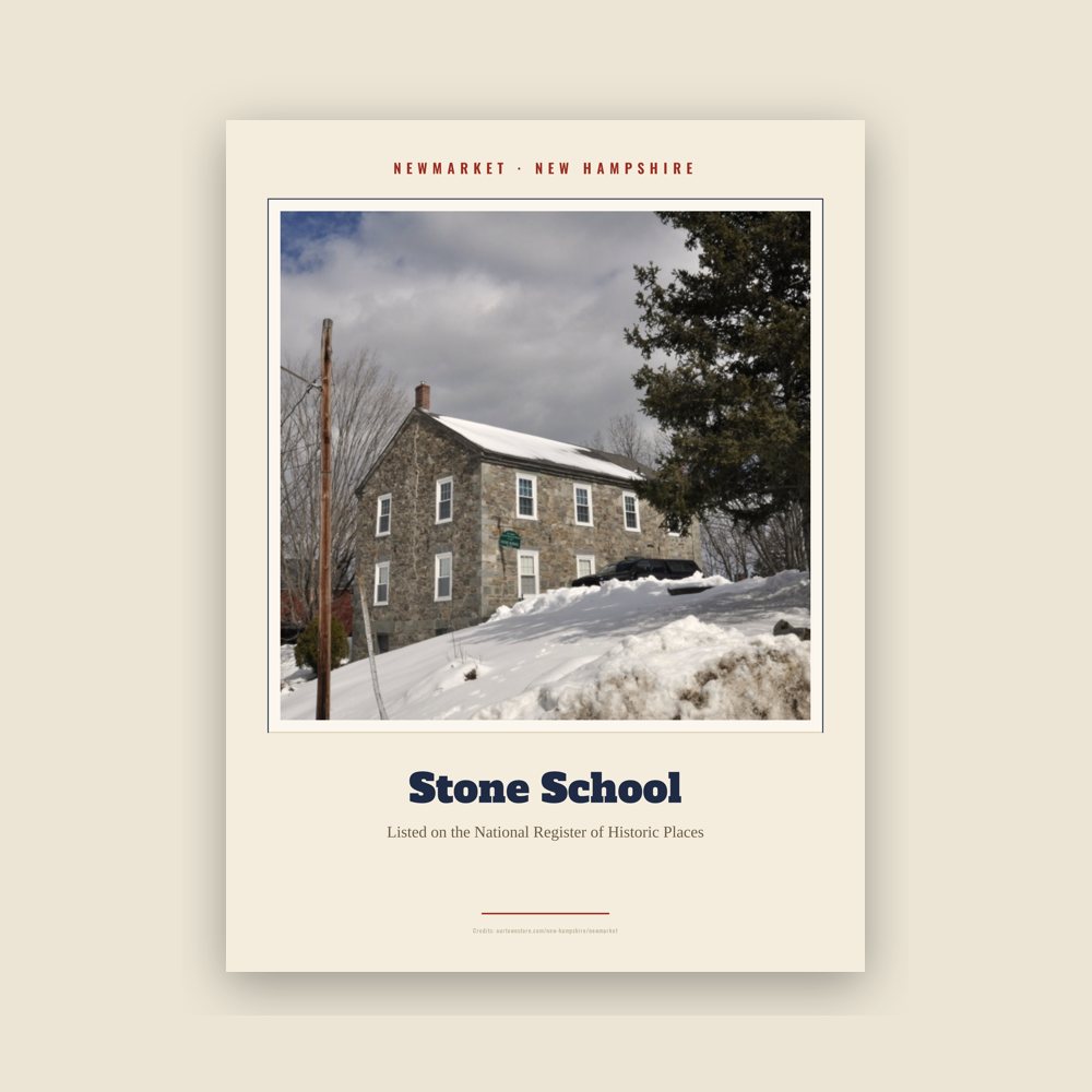 Newmarket Stone School Landmark Print