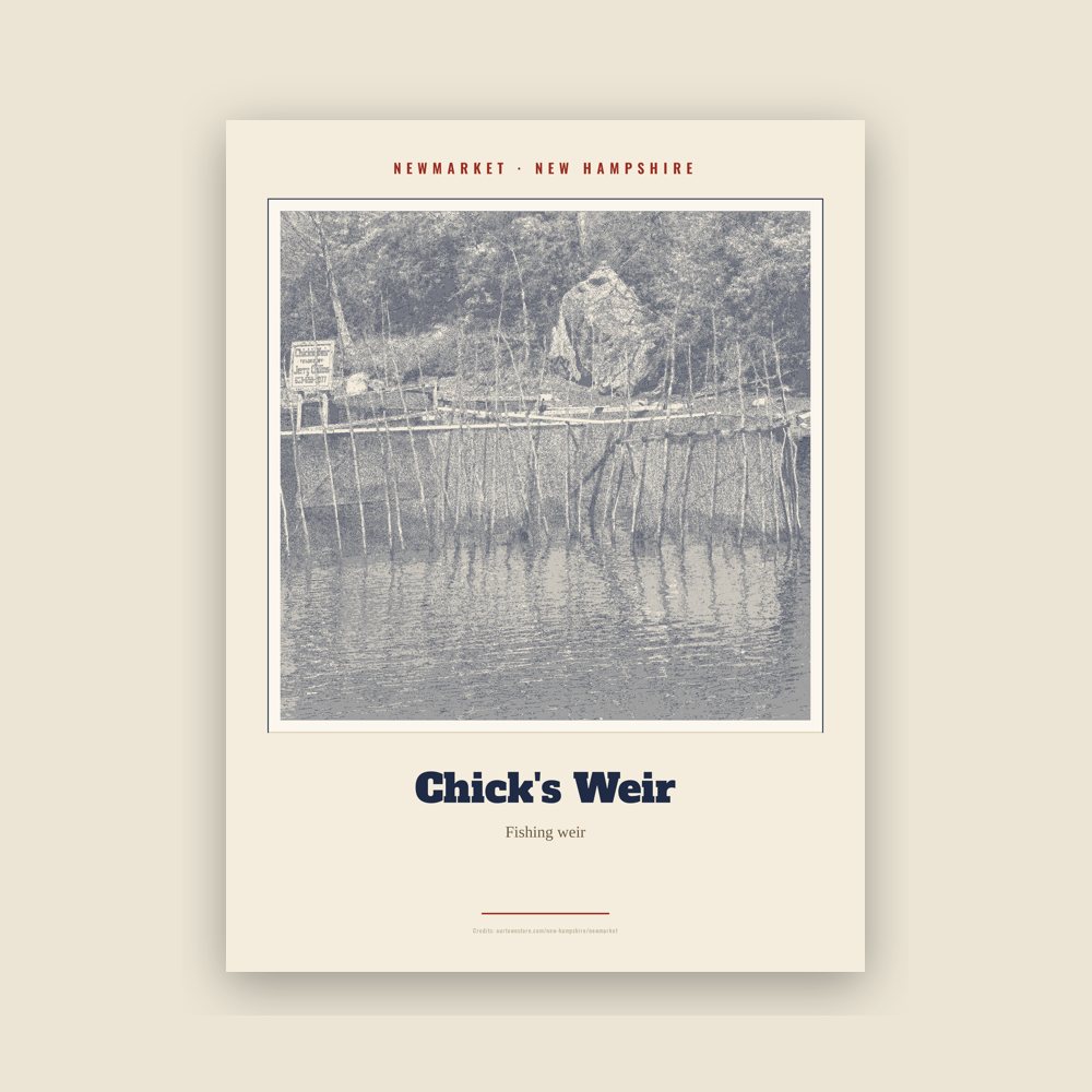Newmarket Chick's Weir Landmark Print