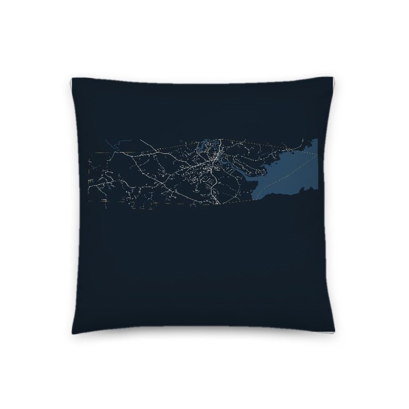 Newmarket Map Throw Pillow