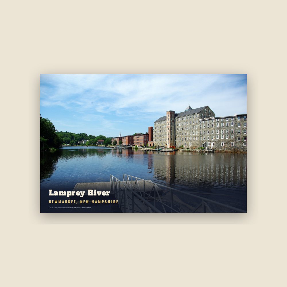 Newmarket Lamprey River Postcard