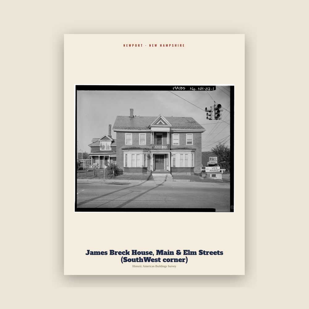 Newport James Breck House, Main & Elm Streets (SouthWest corner) Archive Print