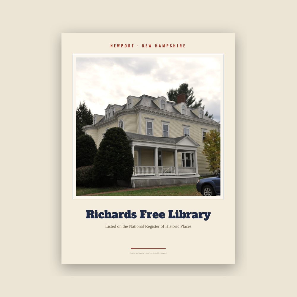 Newport Richards Free Library Landmark Print