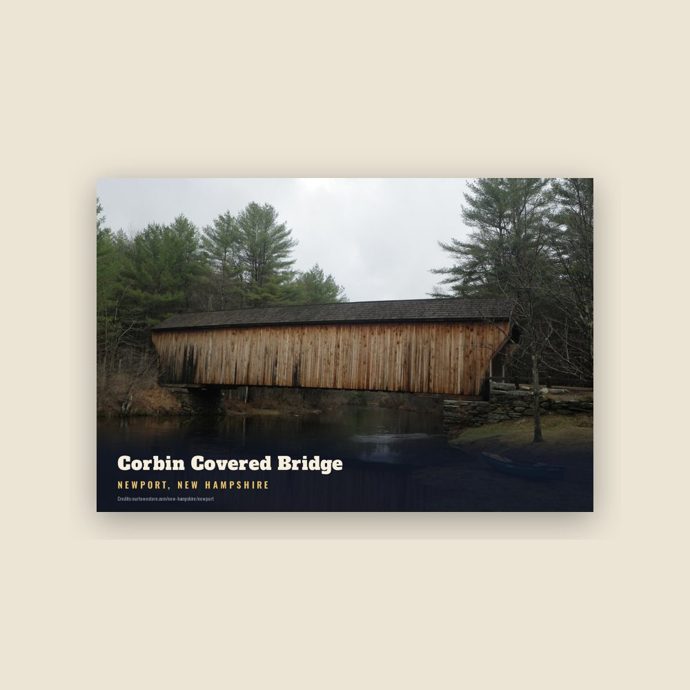 Newport Corbin Covered Bridge Postcard