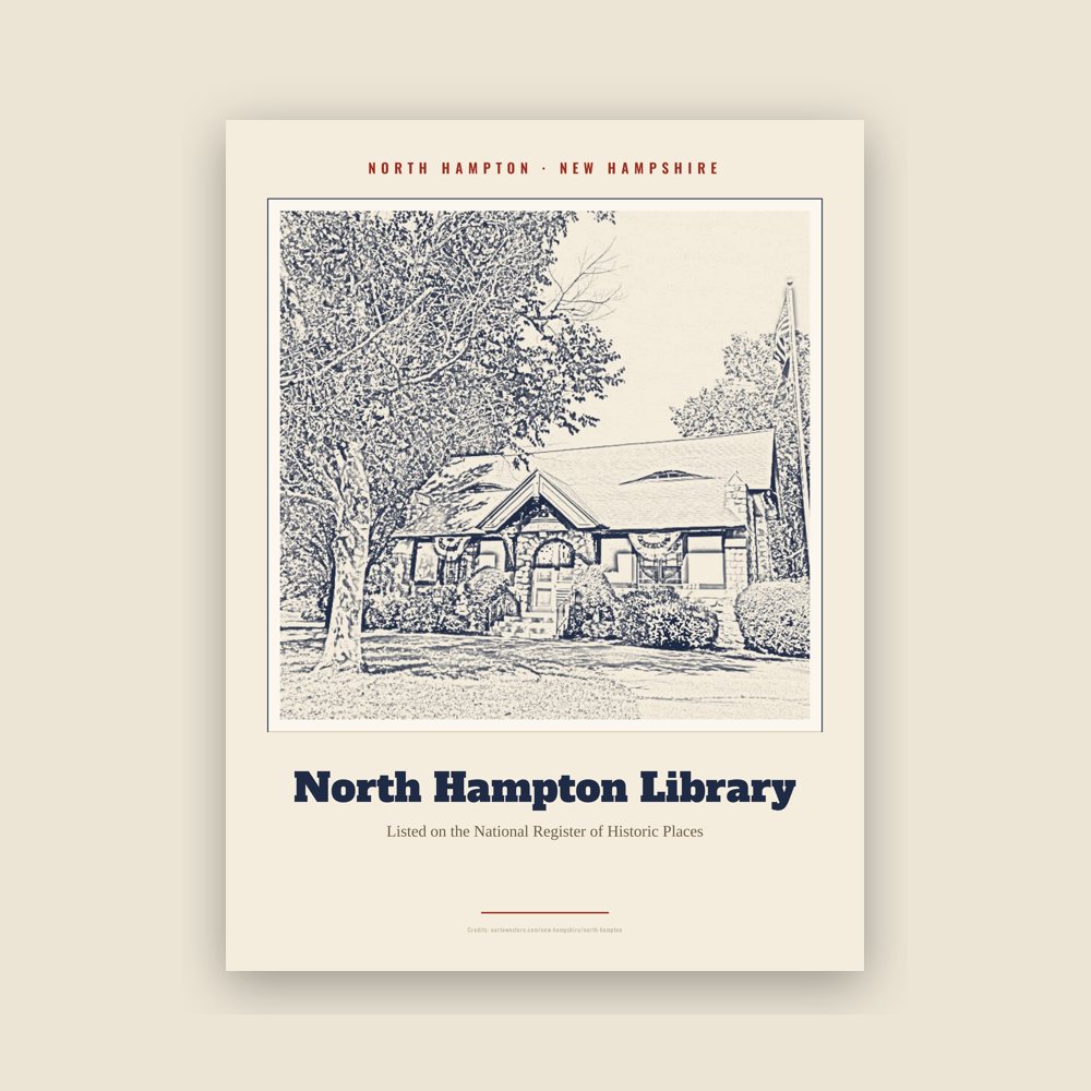 North Hampton North Hampton Library Landmark Print