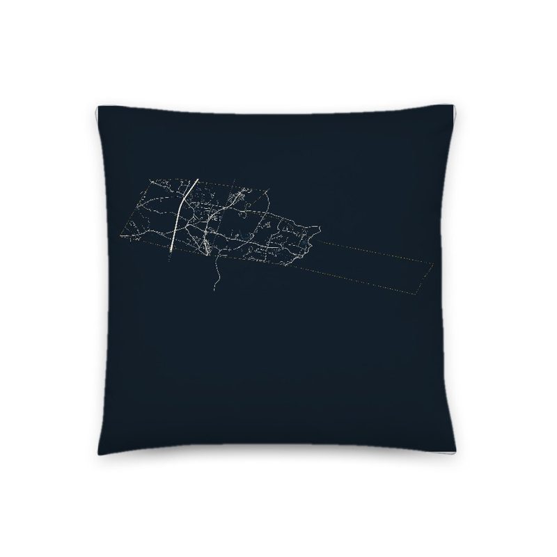 North Hampton Map Throw Pillow