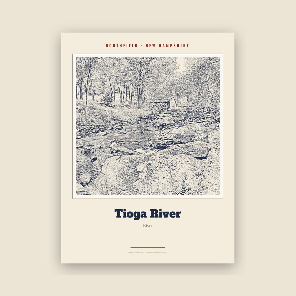 Northfield Tioga River Landmark Print
