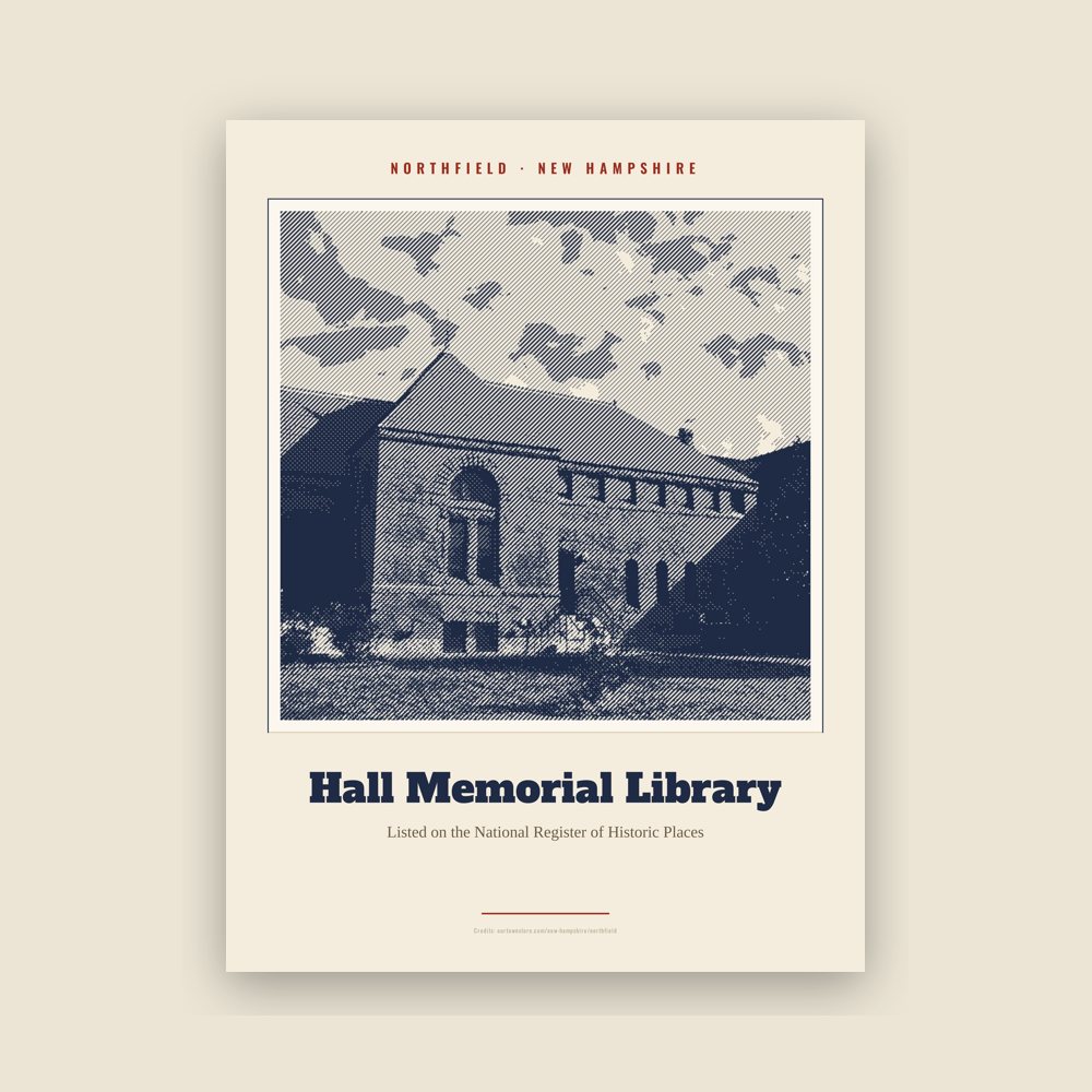 Northfield Hall Memorial Library Landmark Print