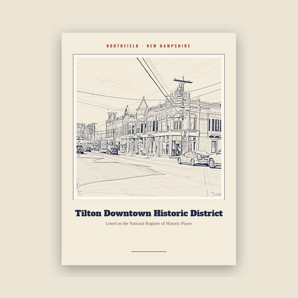 Northfield Tilton Downtown Historic District Landmark Print