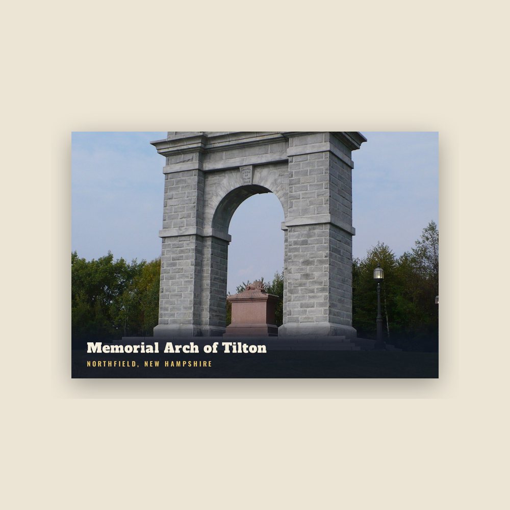 Northfield Memorial Arch of Tilton Postcard
