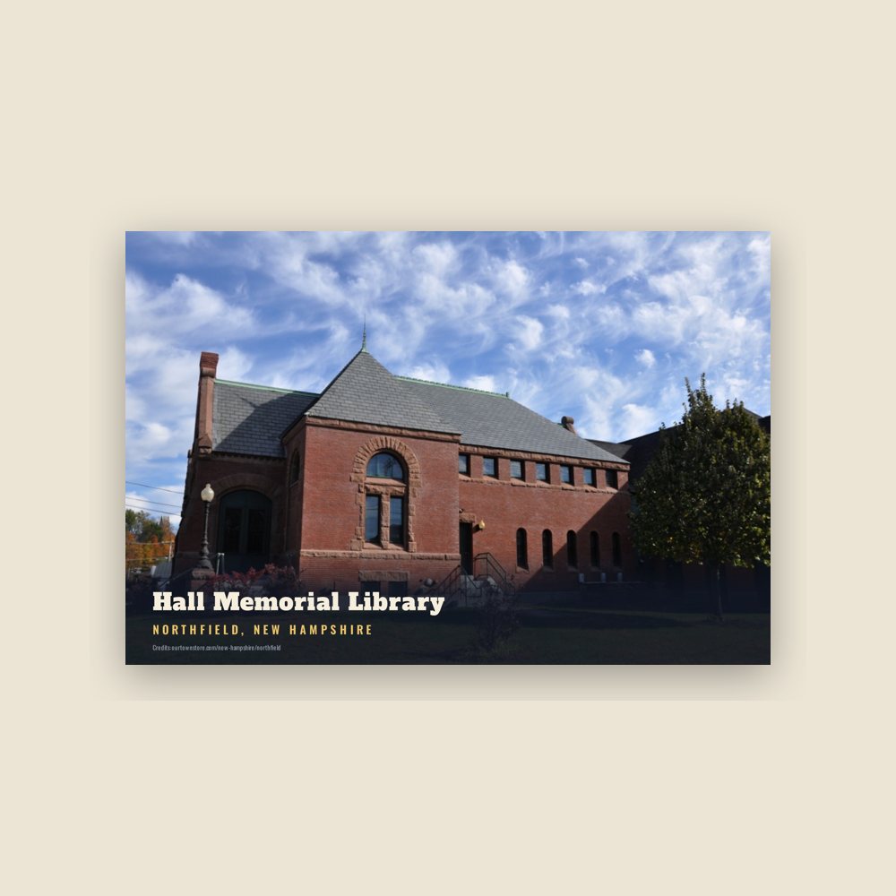 Northfield Hall Memorial Library Postcard