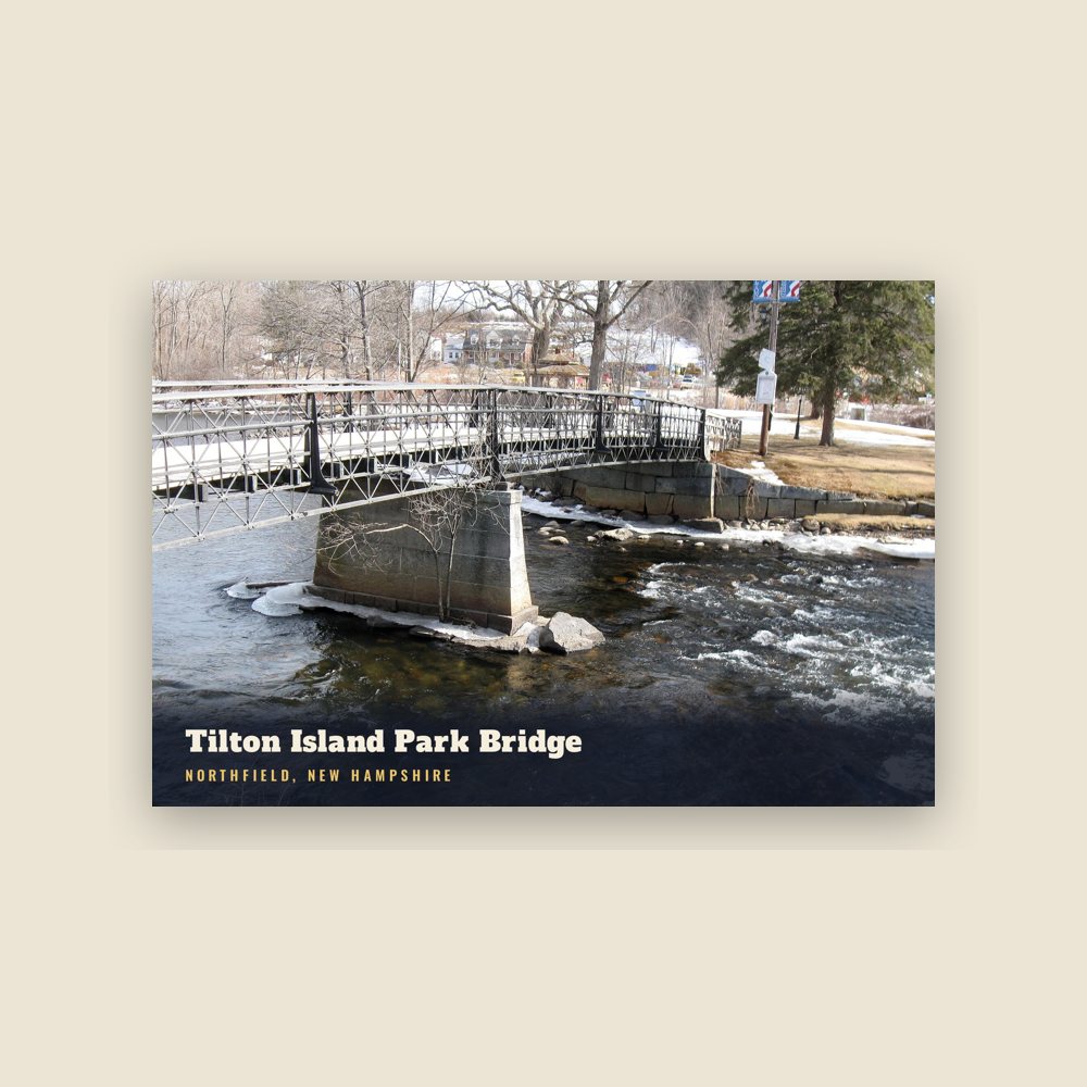 Northfield Tilton Island Park Bridge Postcard