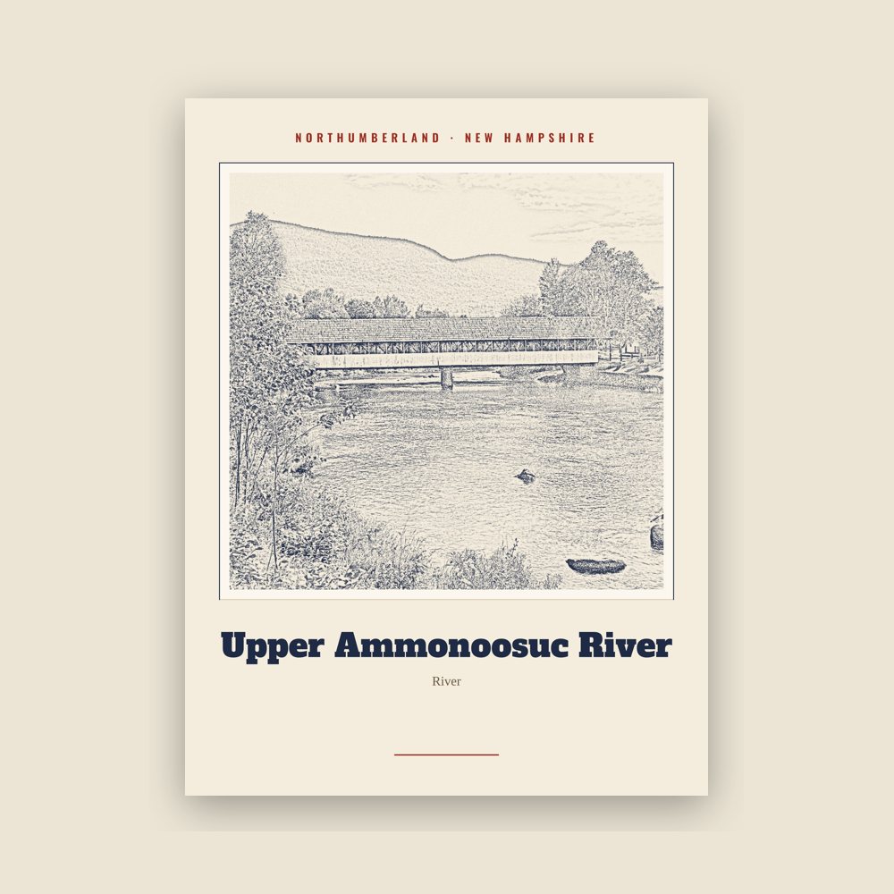 Northumberland Upper Ammonoosuc River Landmark Print