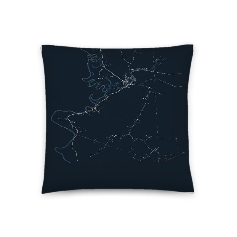 Northumberland Map Throw Pillow