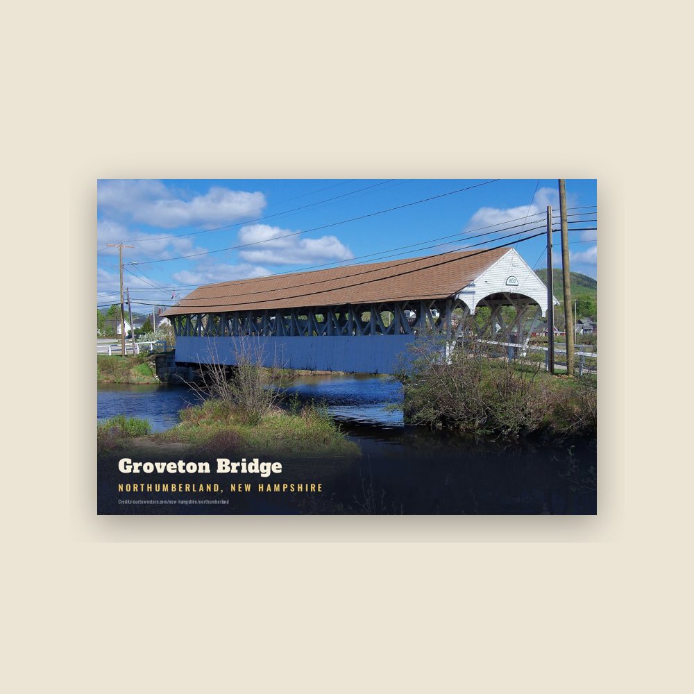 Northumberland Groveton Bridge Postcard
