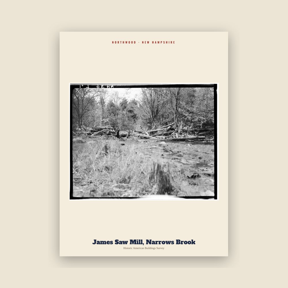 Northwood James Saw Mill, Narrows Brook Archive Print