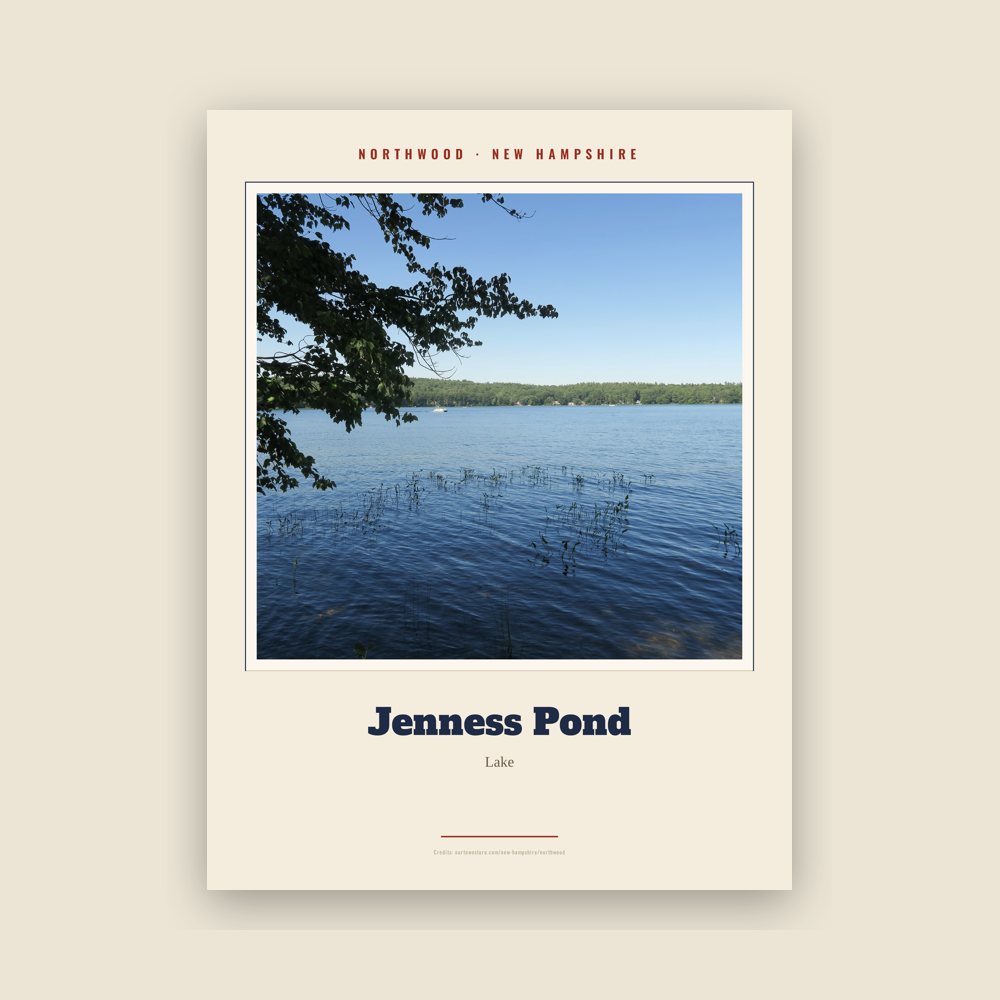 Northwood Jenness Pond Landmark Print