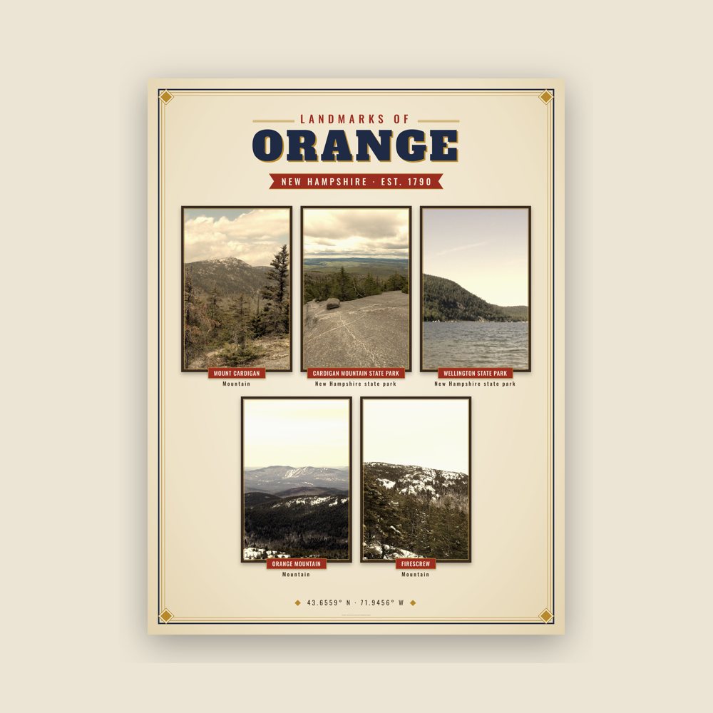 Orange Landmarks Photo Poster