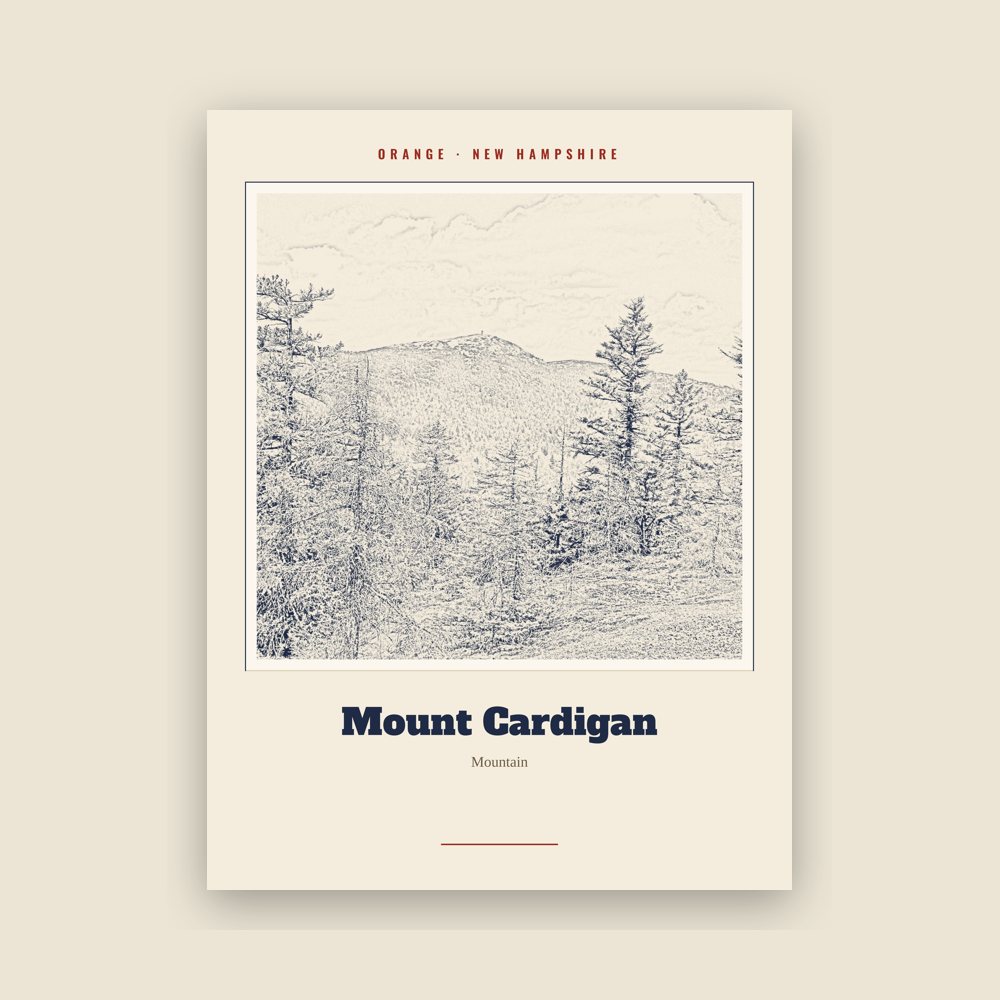 Orange Mount Cardigan Landmark Print