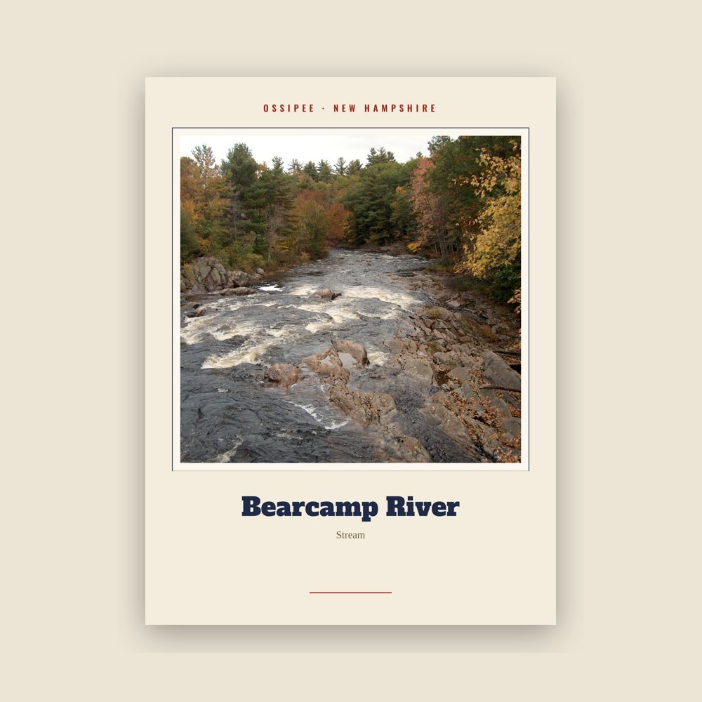 Ossipee Bearcamp River Landmark Print