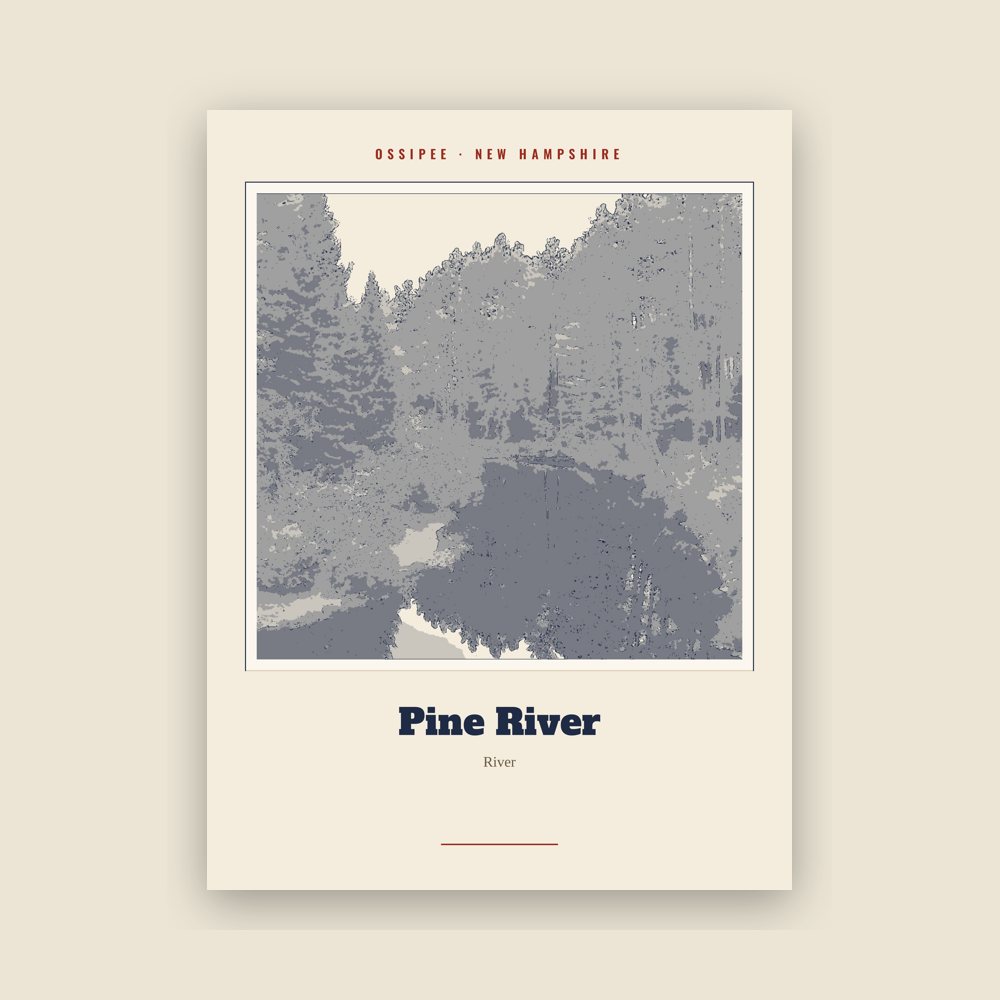 Ossipee Pine River Landmark Print