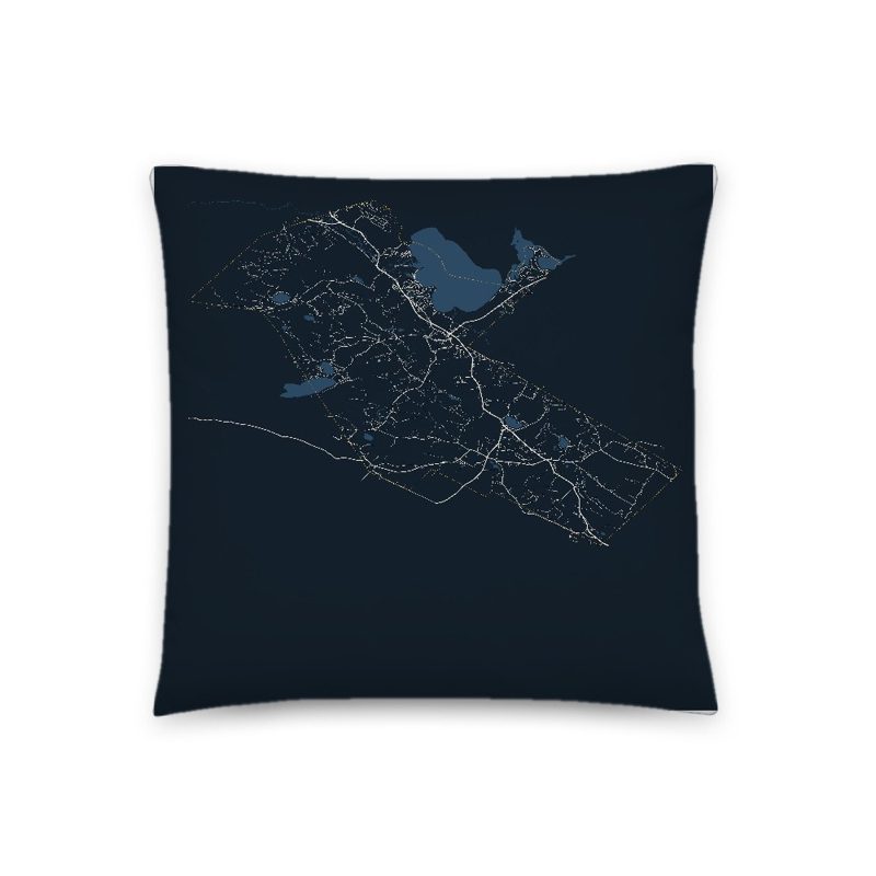 Ossipee Map Throw Pillow