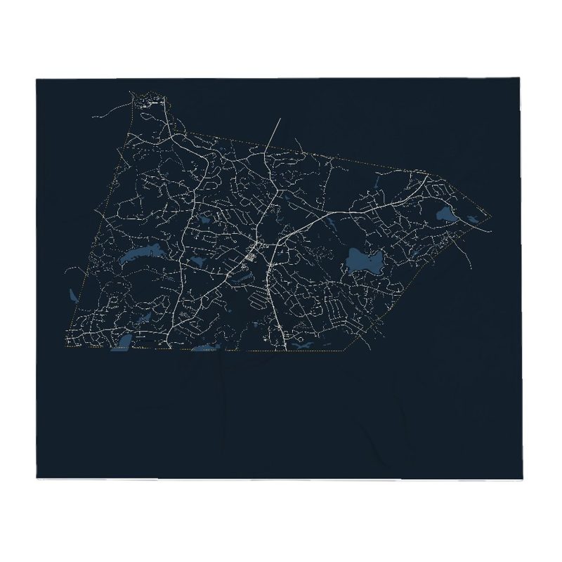 Pelham Street Map Throw Blanket
