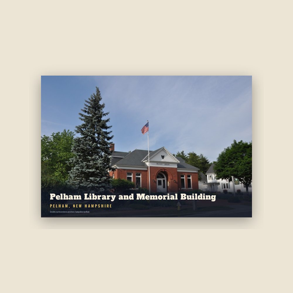 Pelham Pelham Library and Memorial Building Postcard