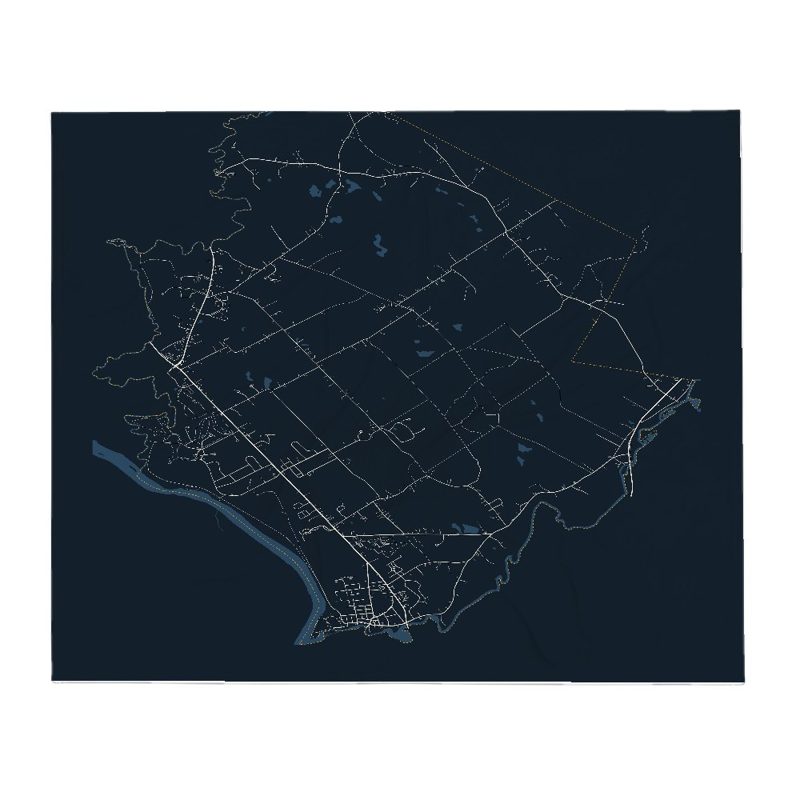 Pembroke Street Map Throw Blanket