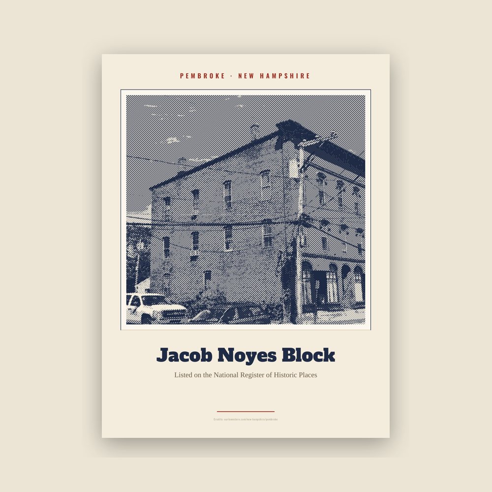 Pembroke Jacob Noyes Block Landmark Print