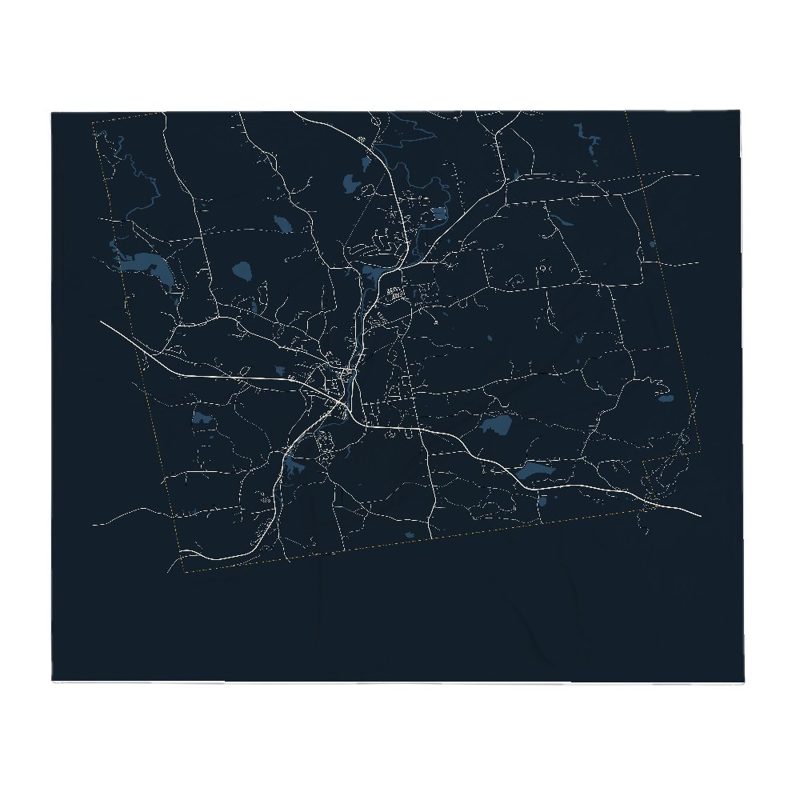 Peterborough Street Map Throw Blanket