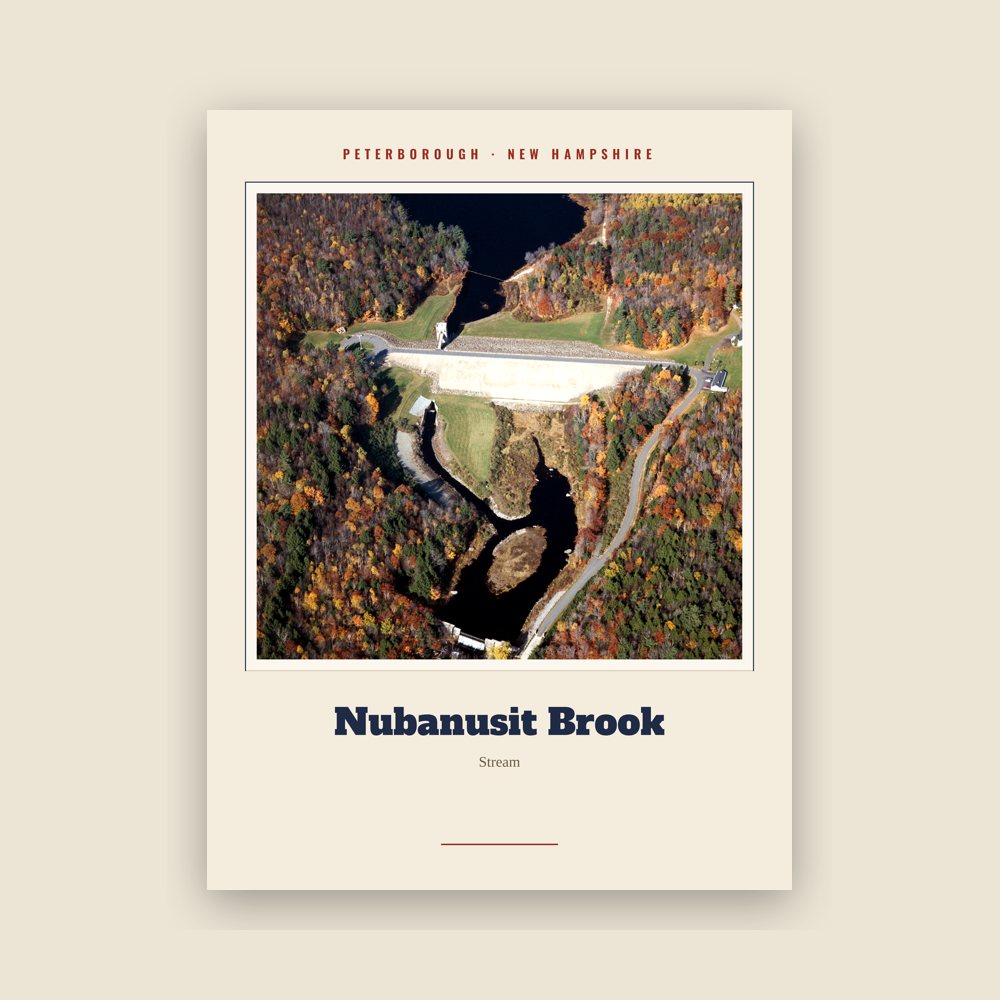 Peterborough Nubanusit Brook Landmark Print