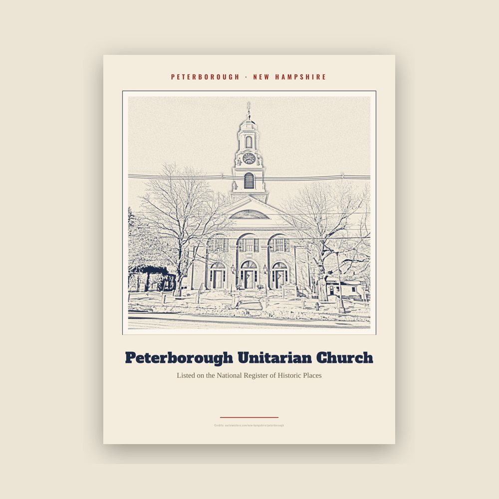 Peterborough Peterborough Unitarian Church Landmark Print