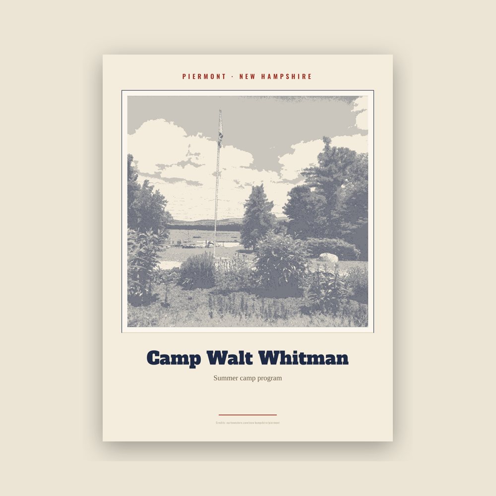 Piermont Camp Walt Whitman Landmark Print