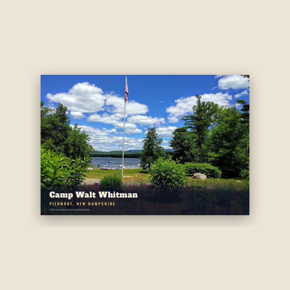Piermont Camp Walt Whitman Postcard