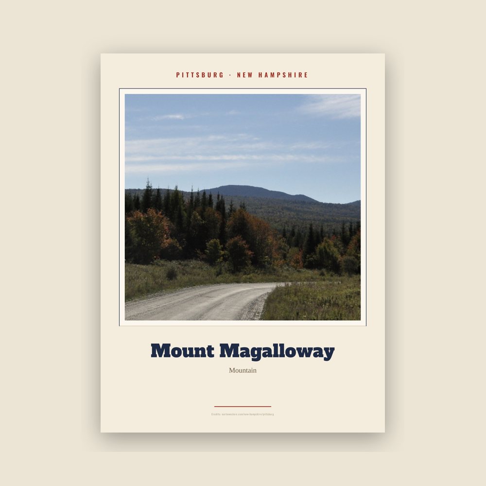 Pittsburg Mount Magalloway Landmark Print
