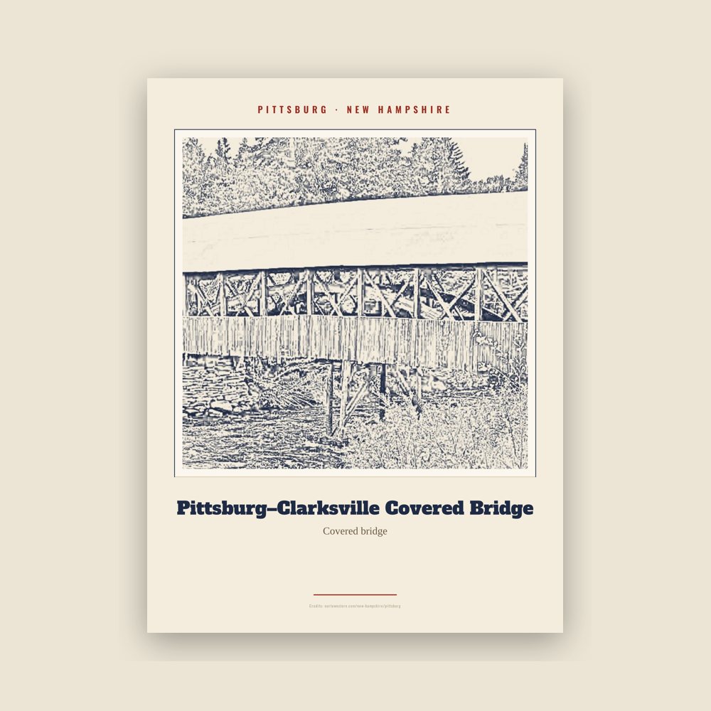 Pittsburg Pittsburg–Clarksville Covered Bridge Landmark Print