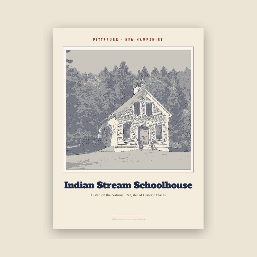 Pittsburg Indian Stream Schoolhouse Landmark Print