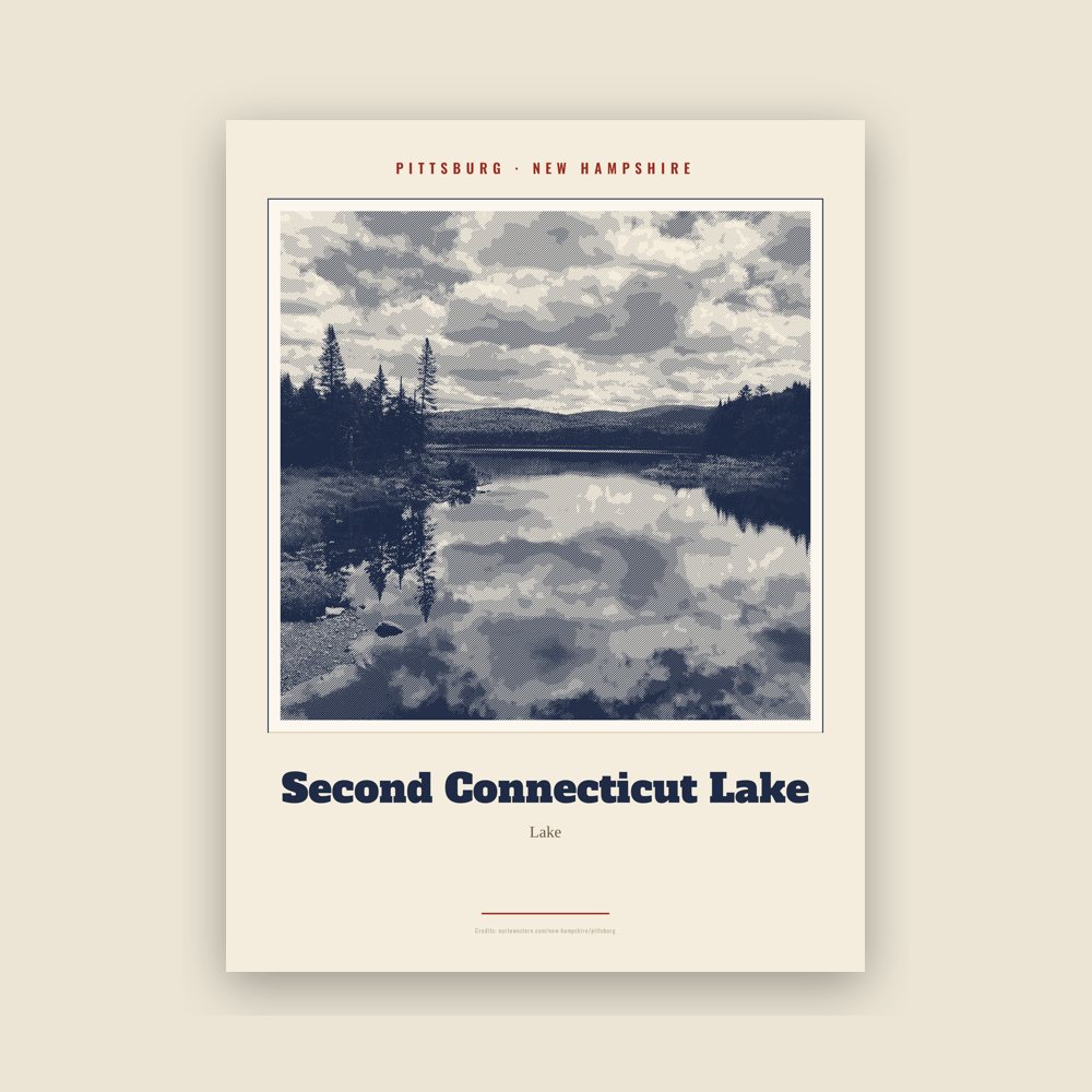 Pittsburg Second Connecticut Lake Landmark Print