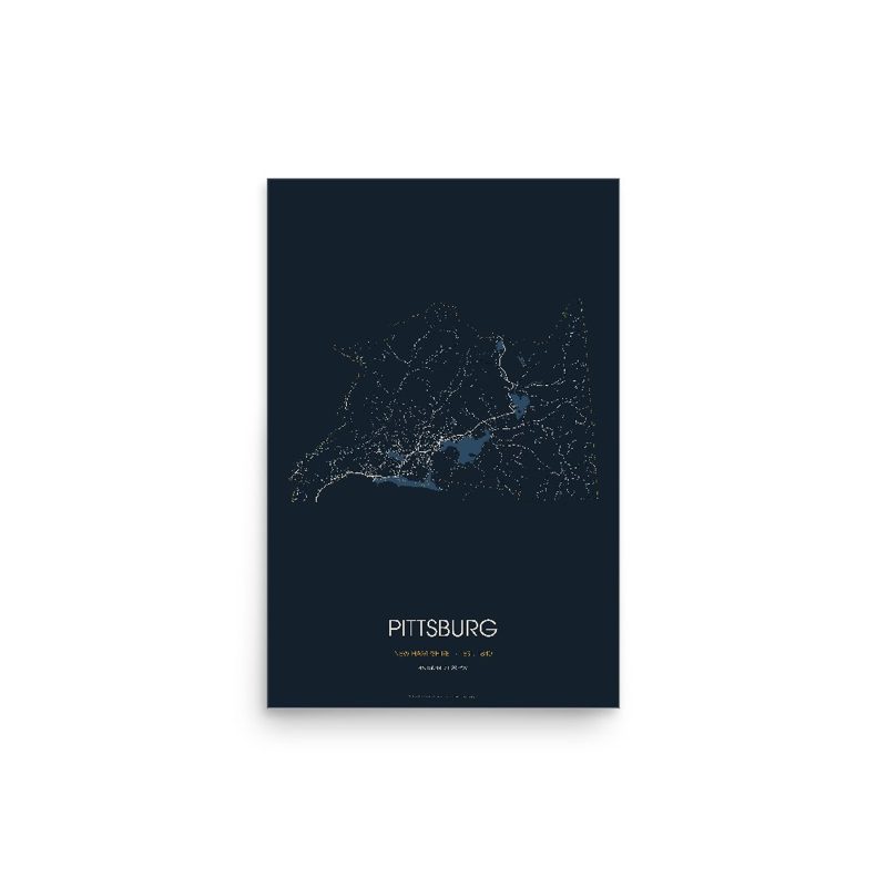 Pittsburg Street Map Poster · Midnight