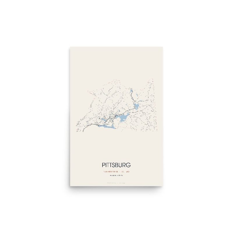 Pittsburg Street Map Poster · Linen
