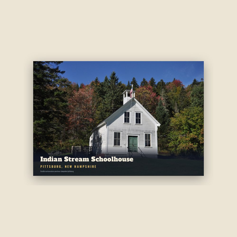 Pittsburg Indian Stream Schoolhouse Postcard