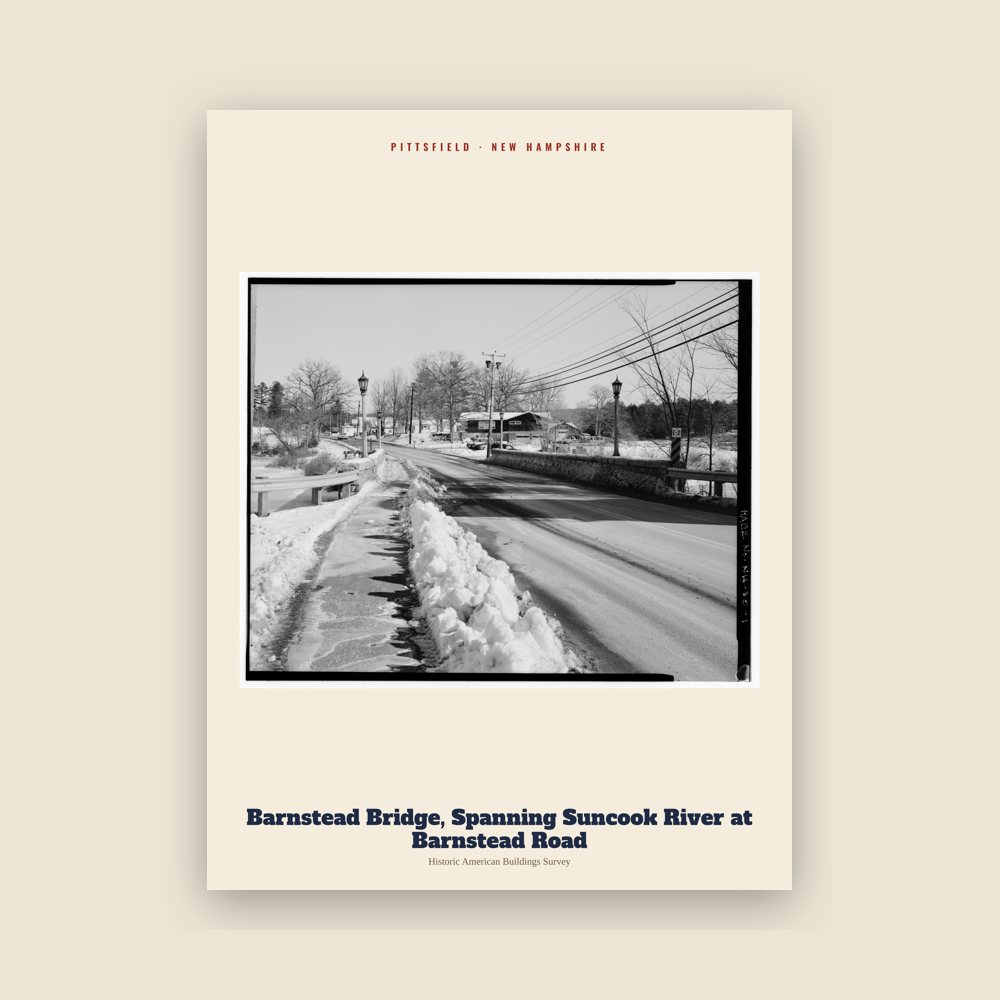Pittsfield Barnstead Bridge, Spanning Suncook River at Barnstead Road Archive Print
