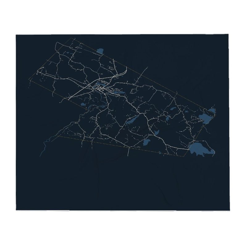 Pittsfield Street Map Throw Blanket