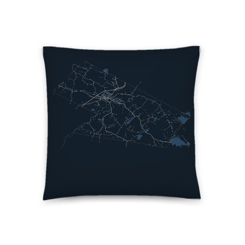 Pittsfield Map Throw Pillow