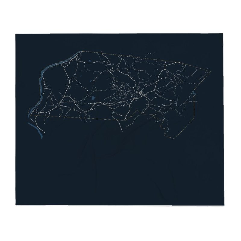 Plainfield Street Map Throw Blanket