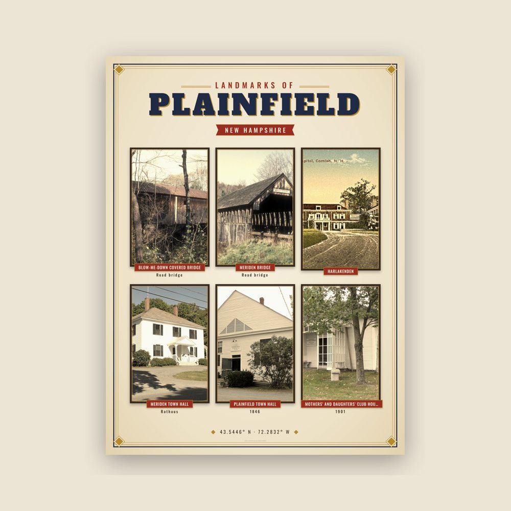 Plainfield Landmarks Photo Poster