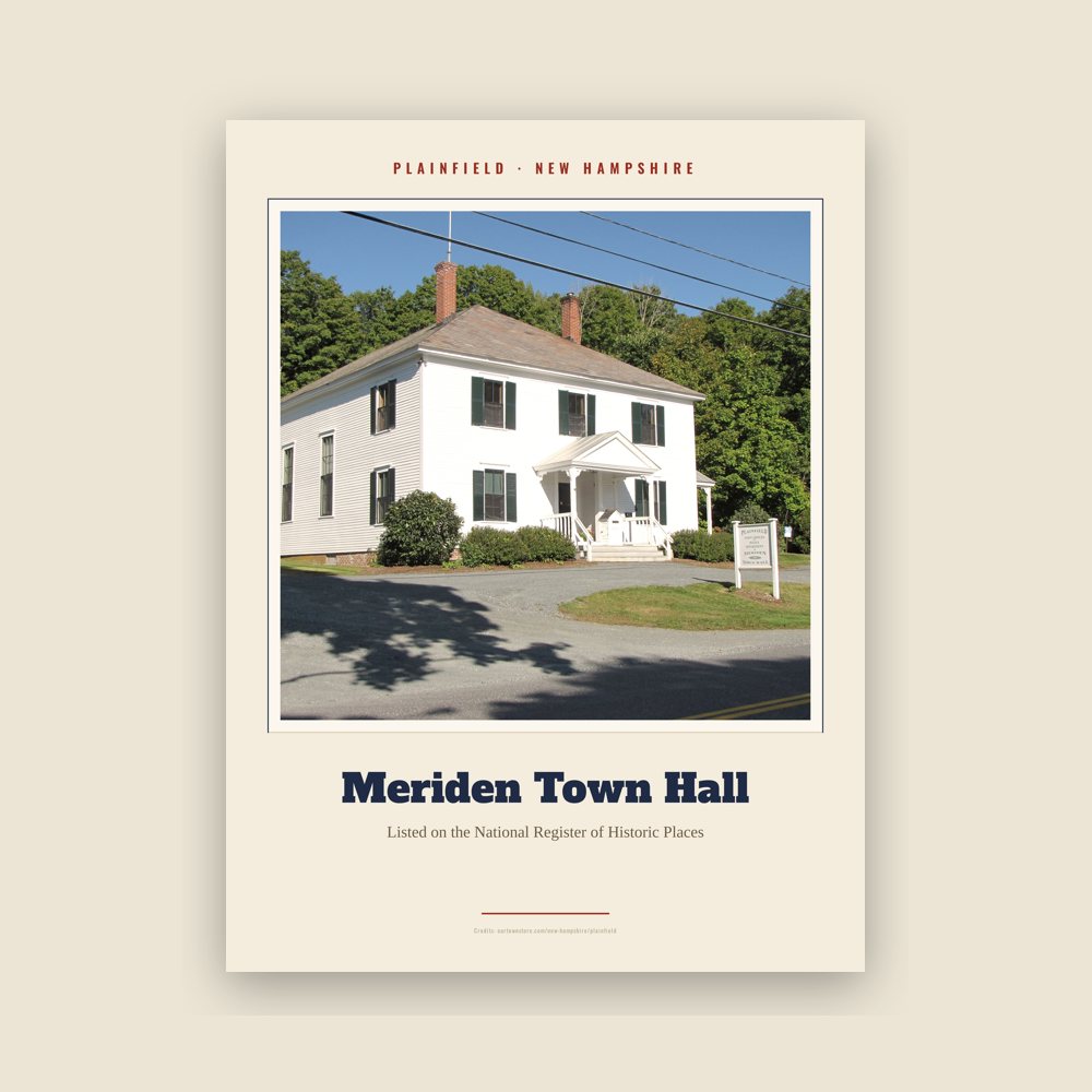 Plainfield Meriden Town Hall Landmark Print