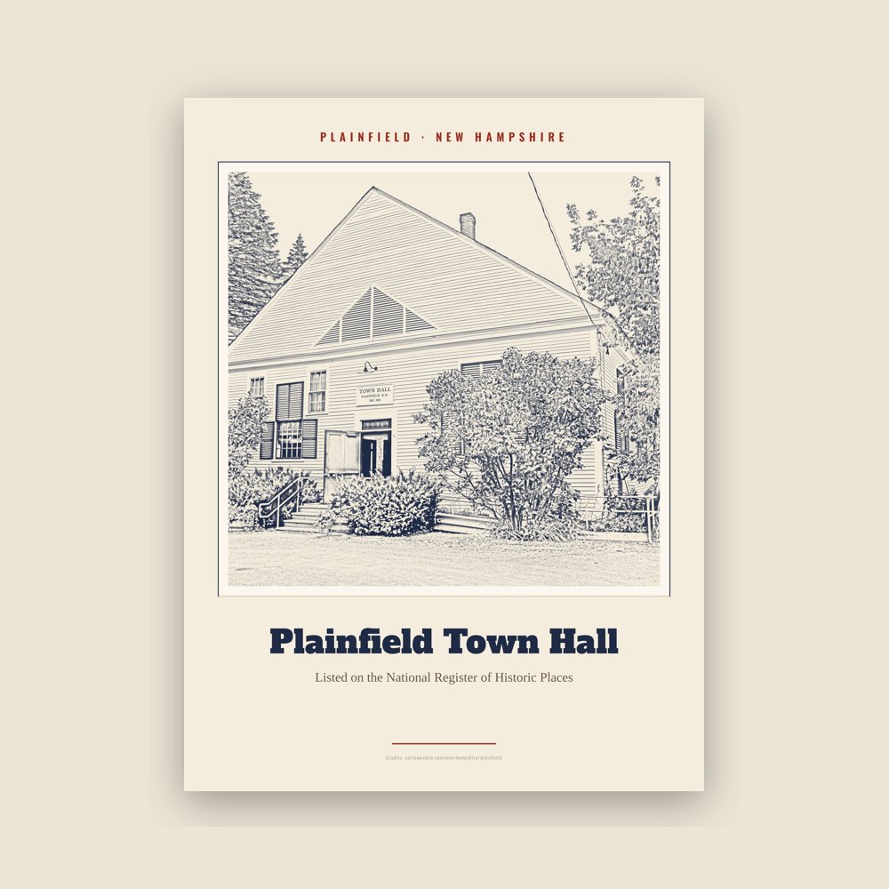 Plainfield Plainfield Town Hall Landmark Print