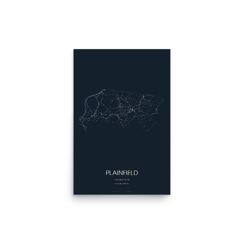 Plainfield Street Map Poster · Midnight