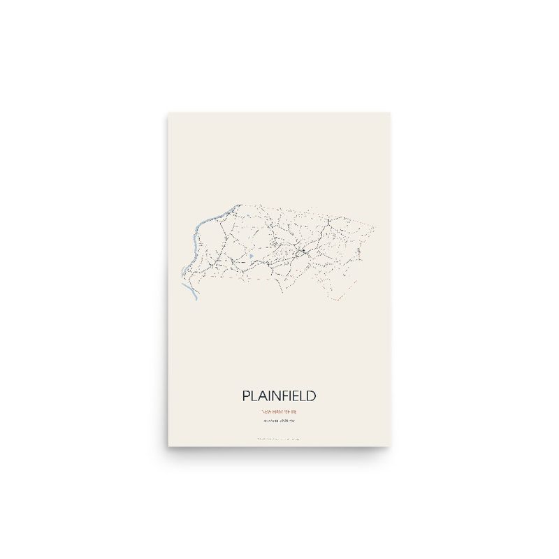 Plainfield Street Map Poster · Linen